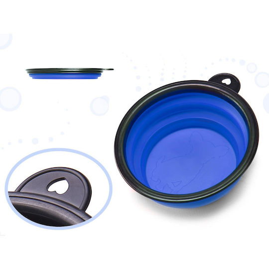 Alista Home Bol din silicon Mâncare pentru Câine & Pisică 12cm în Culoare Albastru