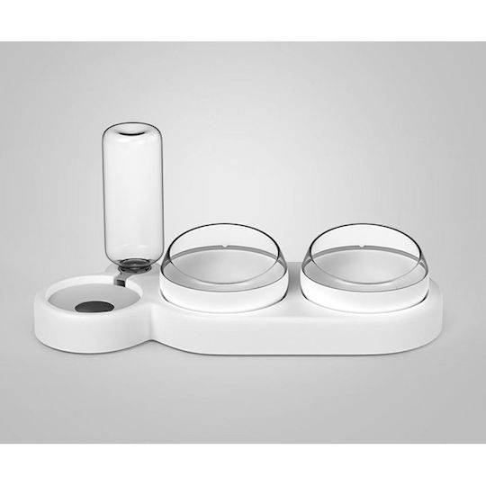 Alista Home Automat Plastic Bol Mâncare & Apă pentru Pisică 2x 500ml 38cm în Culoare Alb