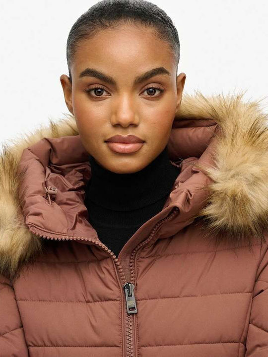Fuji Faux Jachetă de femei Puffer Maro