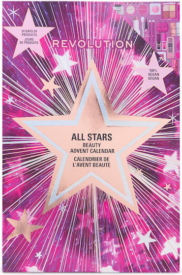 Revolution Beauty Advent Calendar All Stars Makeup Set Advent Calendar for Face, Eyes & Lips 24pcs