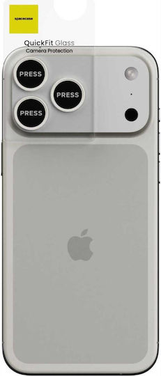 Spacecase Quickfit Протектор за камера Закалено стъкло Сребрист за iPhone 17 Pro, iPhone 17 Pro Max