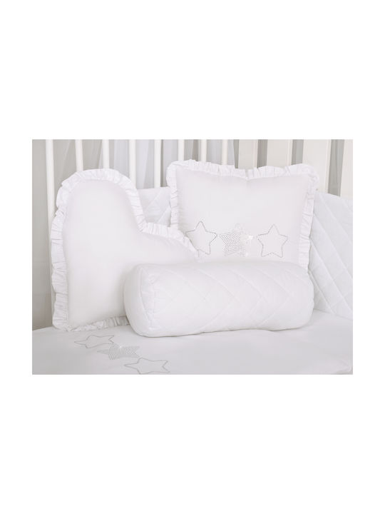 Decorative Heart Pillow White