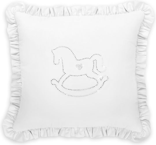 Decorative Cushion Appliqué White
