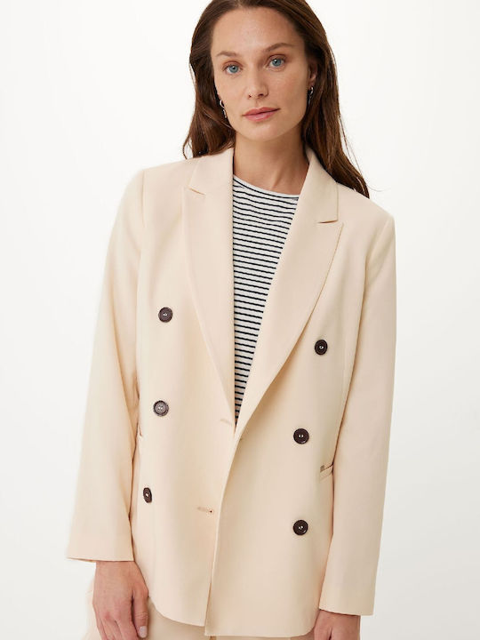 Mexx Blazer pentru femei Încrucișat Sacou Bej