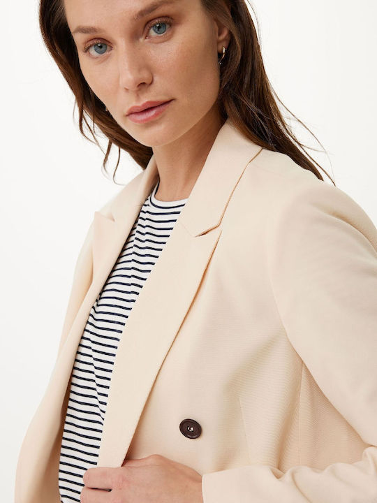 Mexx Blazer pentru femei Încrucișat Sacou Bej