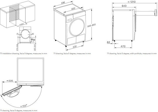 Miele TSA523WP Στεγνωτήριο 8kg με Αντλία Θερμότητας