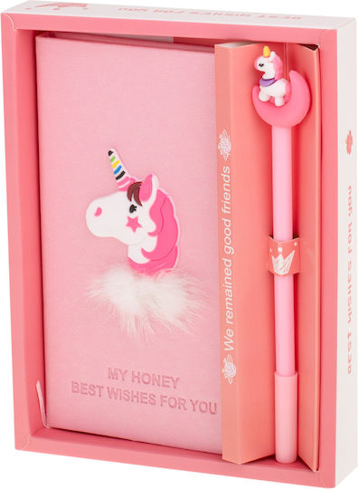 Gift Set Kids Unicorn Notebook Finished Faux Leather + Unicorn Pen
