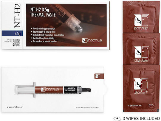 Noctua Nt-h2 3.5g Thermal Computer Paste Including 3 Cleaning Wipes 3.5g