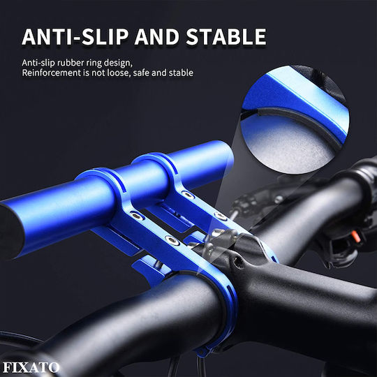 Extensie Ghidon Bicicletă Trotinetă Electrică Suport Telefon Trotinetă Pedometrul Claxon 20 Cm Include Bandă De Cauciuc Antizgârieturi Ghidon Fixato Albastru