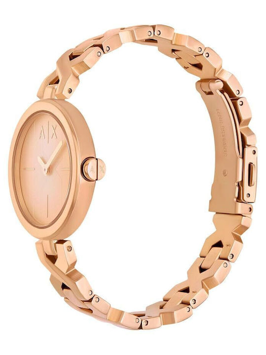 Armani Exchange Дамски Часовник 32мм Кварцов с Розово Злато Стоманена Гривна