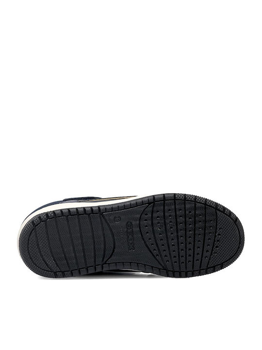Leather Kids Boots with Velcro Blue