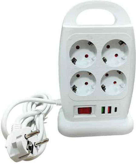 Bandă de alimentare Securitate 8 Prize cu 8 USB-A