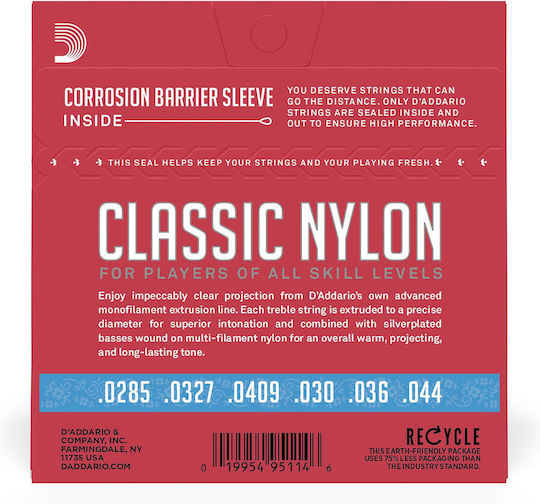 Daddario Nylon Strings Set 29 - 45" for Classic Guitar
