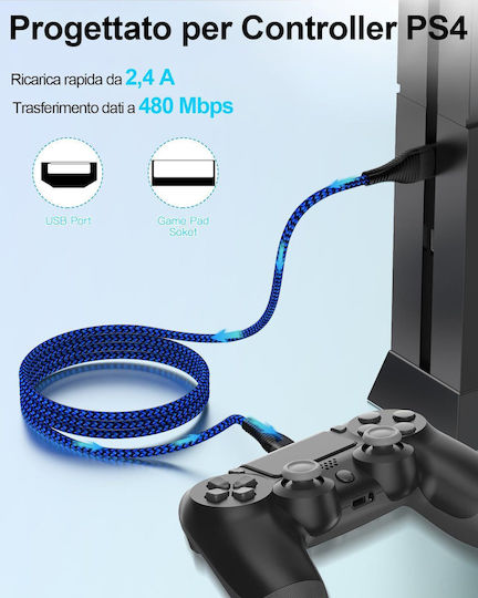Hunyyn Meter Micro USB Charging Cable Set PS4 Controller