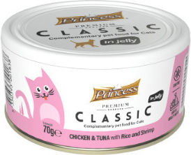 Princess Classic Мокра Храна за Котки с Пилешко, Риба тон и Ориз 70гр