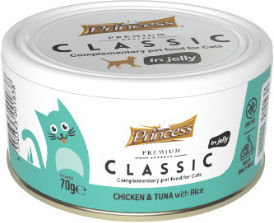 Princess Classic Nasses Katzenfutter in Dose mit Huhn, Thunfisch und Reis 70gr