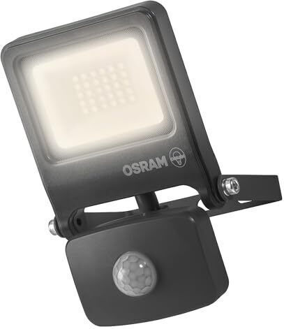Ledvance Endura Wasserdichter LED Flutlichter 20W Warmes Weiß 3000K mit Bewegungssensor IP44