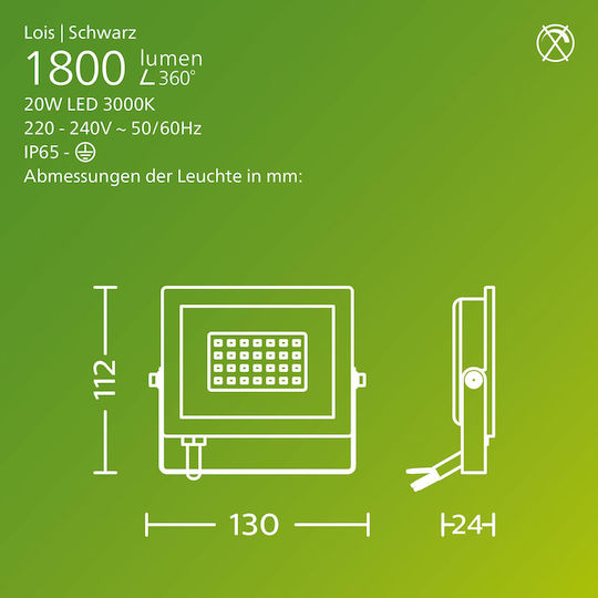 Philips LED Floodlight Warm White 3000K