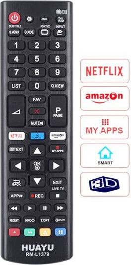 Rm-l1379 Remote Control LG LED Netflix Smart 3D AKB75375608 303k AKB7509530