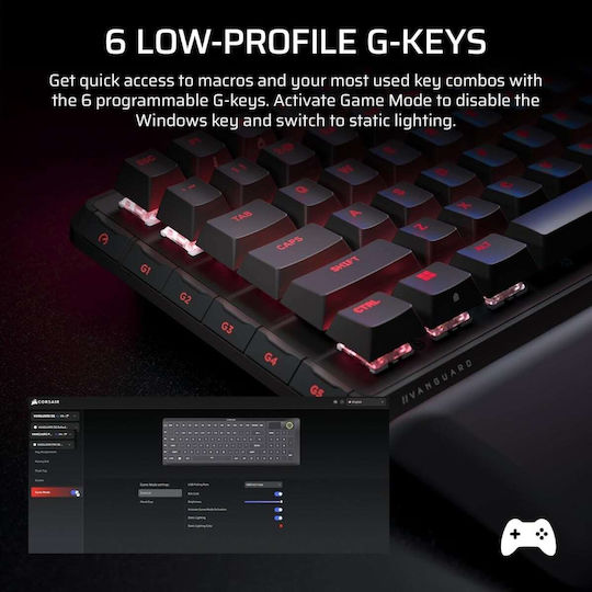 Corsair Vanguard Pro 96 Hall Effect Gaming Keyboard 96% with Corsair MGX switches and RGB lighting (English US)