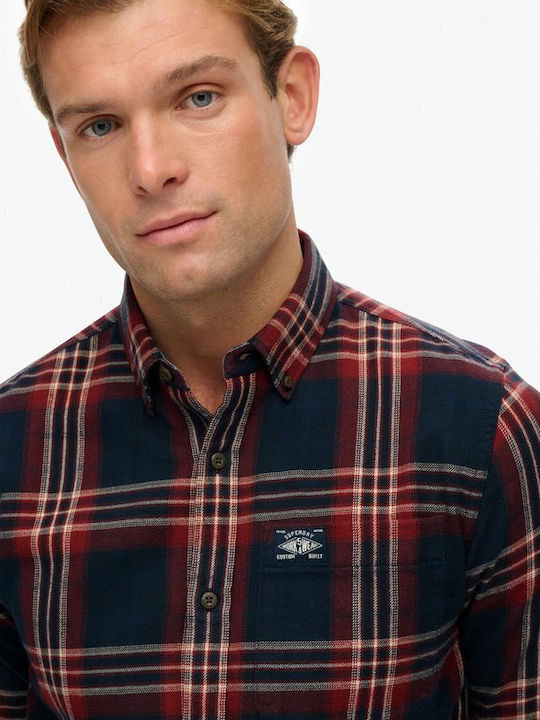 Lumberjack Lumberjack Long-sleeved Cotton Shirt Checked Blue Red