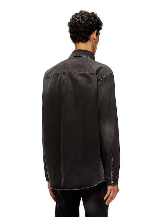 D-simply Long-sleeved Denim Shirt Black