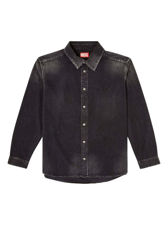 D-simply Long-sleeved Denim Shirt Black