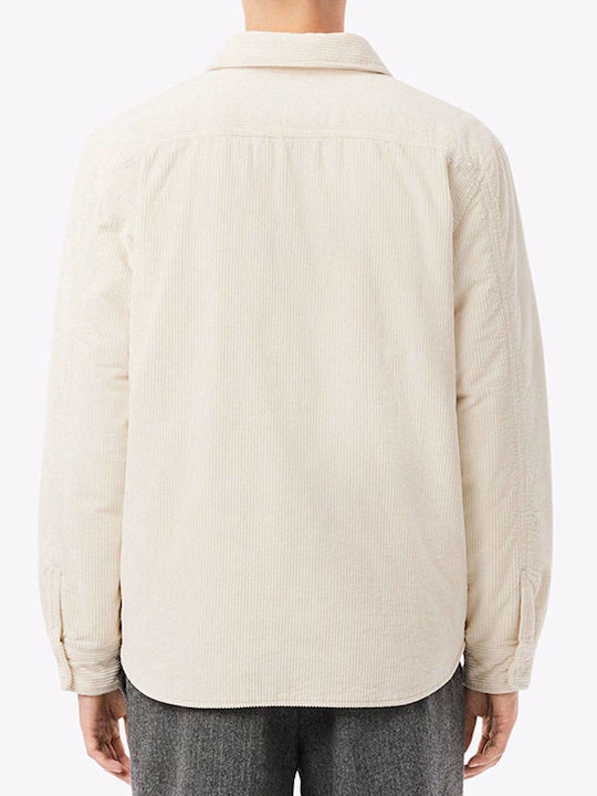 Lacoste Overshirt Din Catifea Raiata Ecru