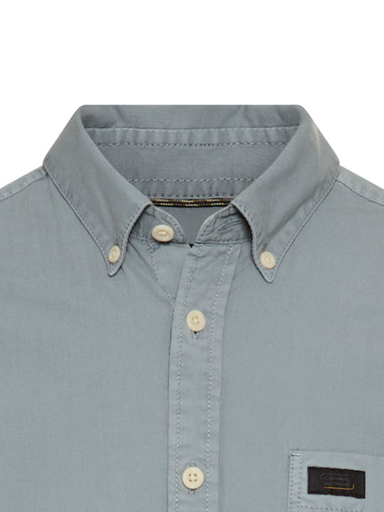 Long-sleeved Cotton Shirt Blue
