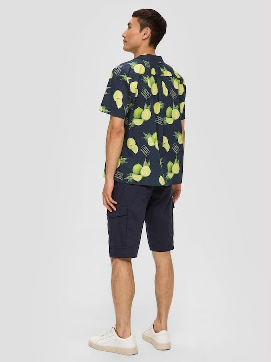 Kurzärmlig Baumwolle Hemd Dark Navy