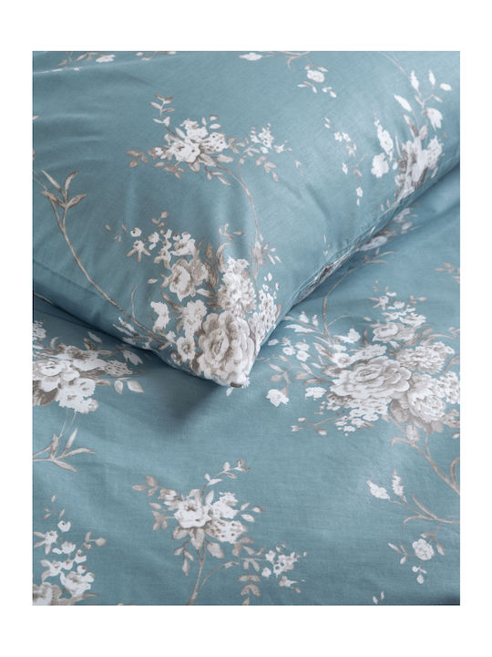 Rythmos Linie Σετ Κουβερλί Μονό Βαμβακερό Μπλε 160x240cm 2τμχ