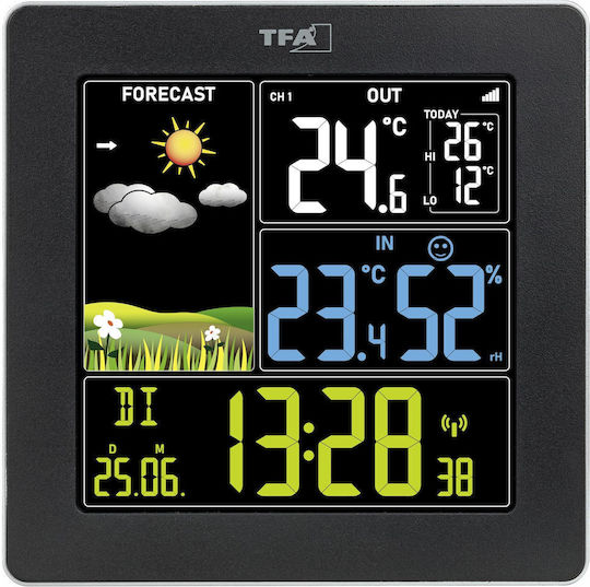 TFA 35.1174.01 Wireless Digital Weather Station Tabletop Black