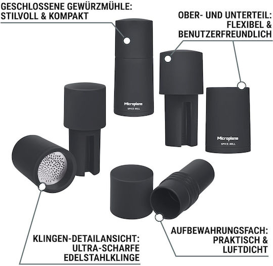 Microplane Manual Spice Salt and Pepper Mill