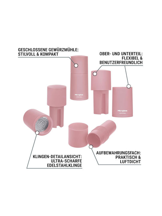 Microplane Manual Set Spice Mills 2 in 1 Inox in Pink Color 1pcs