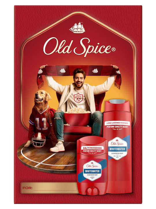 Whitewater Комплект за грижа за почистване на тяло Old Spice Sports Fan Подаръчен комплект за мъже с дезодорант стик и душ гел Whitewater 24-часова свежест за ежедневна употреба Аромат с качествена миризма която трае 2 броя Whitewater Комплект за грижа за почистване на тяло Old Spice Sports Fan Подаръчен комплект за мъже с дезодорант стик и душ гел Whitewater 24-часова свежест за ежедневна употреба Аромат с качествена миризма която трае 2 броя