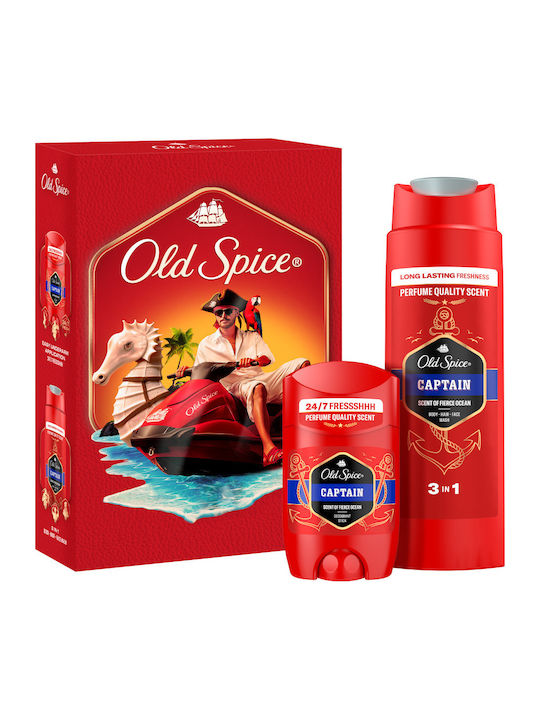 Old Spice Captain Gift Set for Men with Deodorant Stick and Shower Gel Captain 24 Hour Freshness for Daily Use Scent with Quality Long Lasting Fragrance