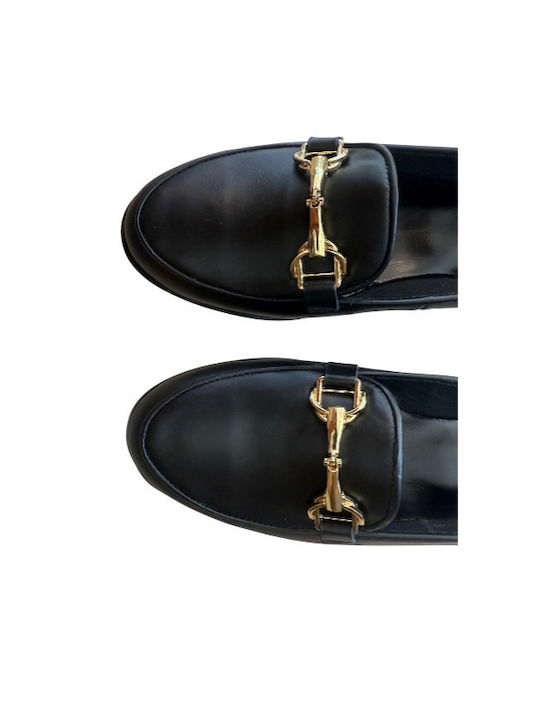 Lederne Damen Ballerinas in Schwarz Farbe