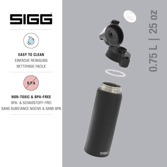 Sigg Shield One Παιδικό Παγούρι Αλουμινίου Non Spill Μαύρο 0.75ml