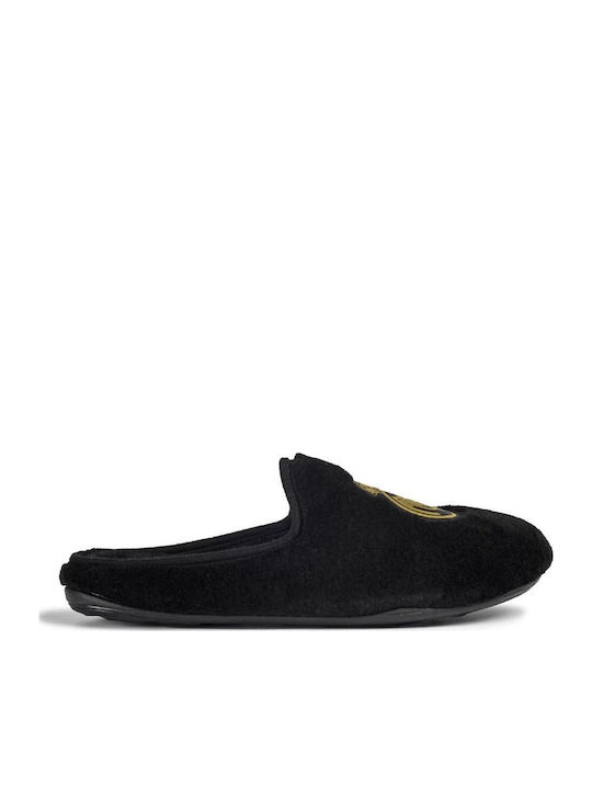 Men's Slippers with Fur Black