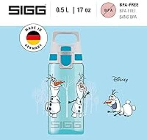 Sigg Viva One Plastic Kids Water Bottle Frozen Non Spill Light Blue 500ml