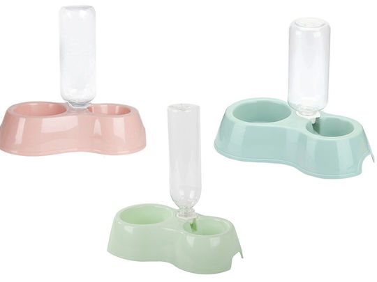 Kunststoff Schalen Futter & Wasser für Hund & Katze 2x 450ml 26cm in Grün Farbe