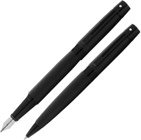 Sheaffer 300 Matt Negru Set Ballpoint X Stilou Cu Pană Fină