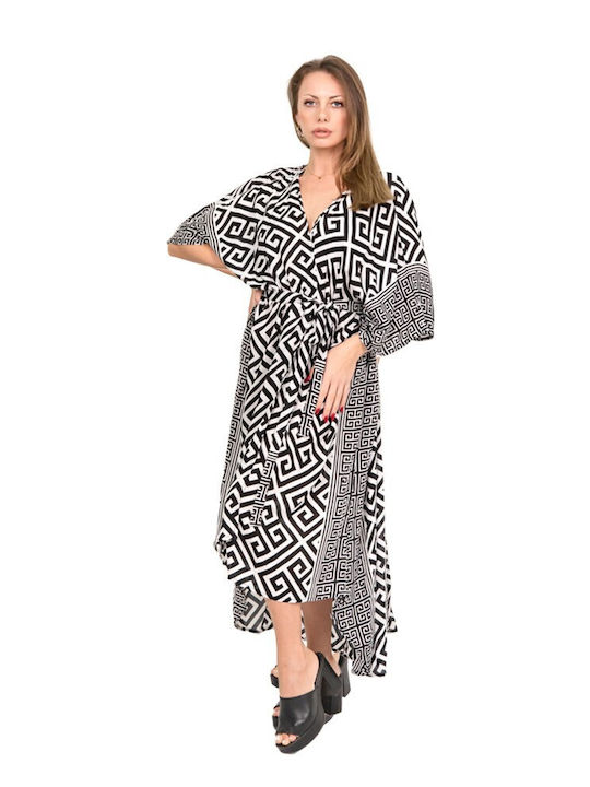 Aquablue Damen Maxi Kimono Strand Black