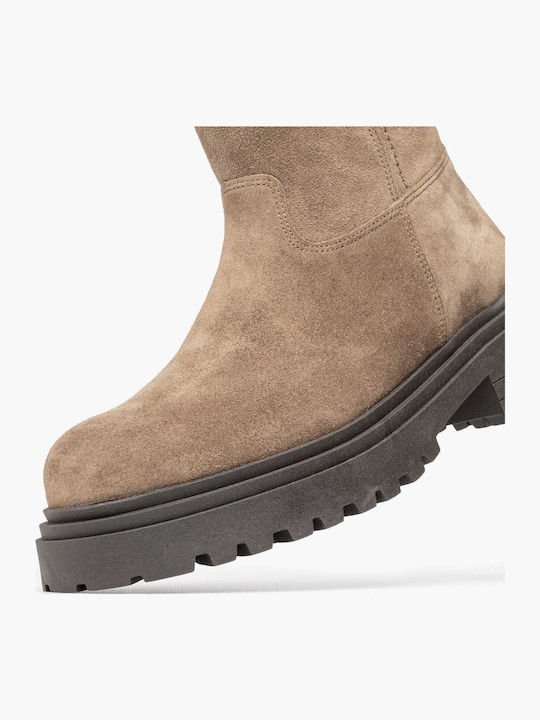 Leder Damenstiefel Beige