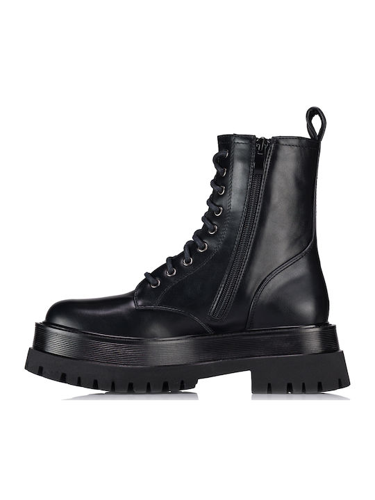 Ghete Dama de Piele Bocanci cu Blană Negre