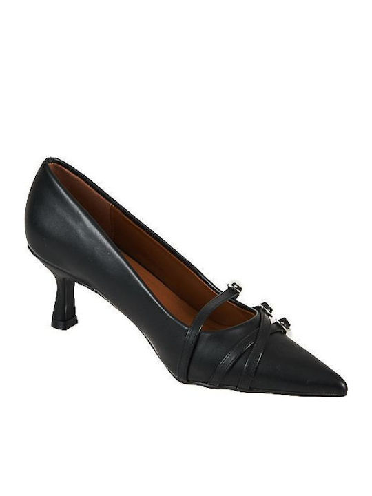 Pantofi cu toc cu Curea Negre