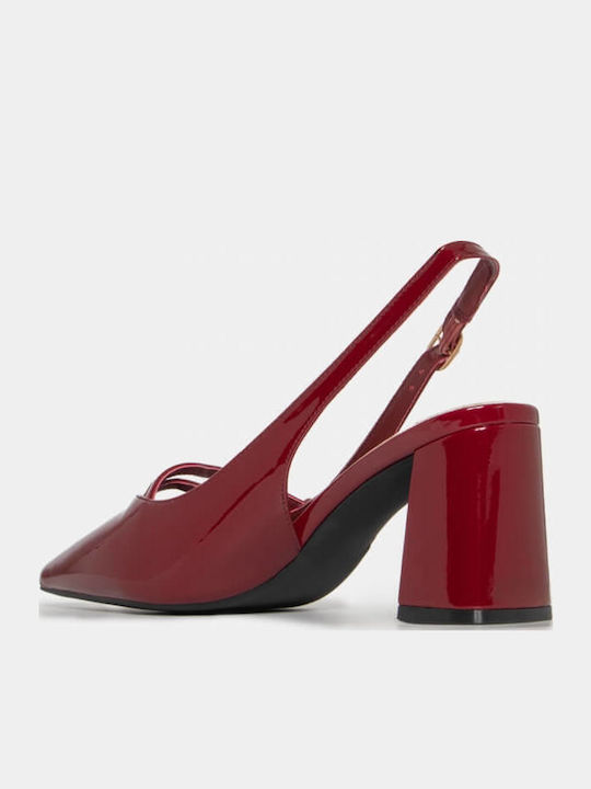 Pumps mit Riemchen Burgundisch