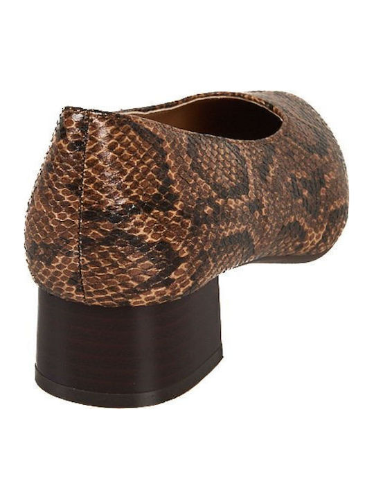 Synthetic Leather Burgundy Low Heels Animal Print