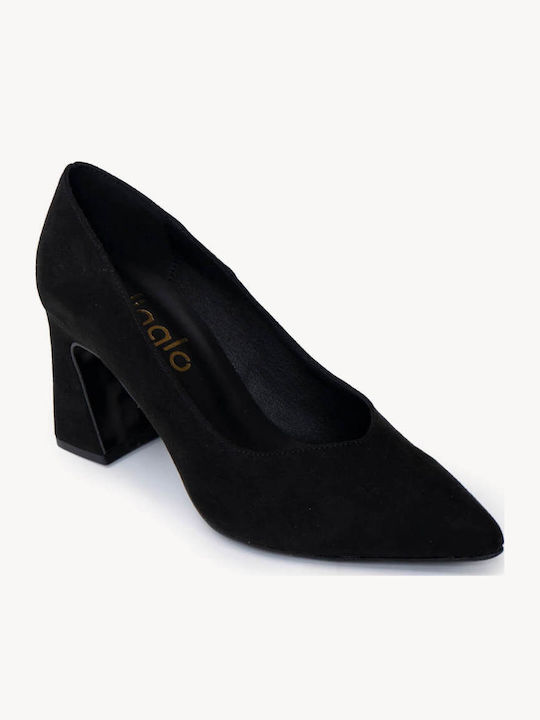 Schwarze Pumps Wildleder Quadratischer Absatz