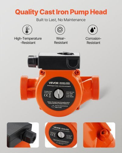 Vevor Electronic Circulator Pump Heating 140mm